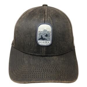 Fahrenheit Snapback Brown One Size Alaska Mountain Whale Tail Nature Patch Hat
